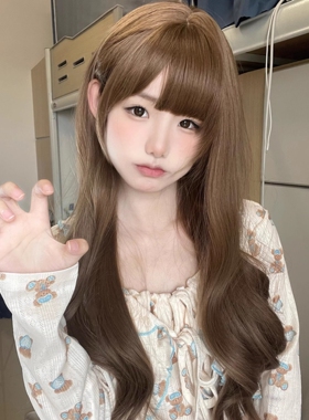 纤韵佳人假发女长发蜜茶亚麻色大波浪圆脸长卷发自然蓬松全头套式