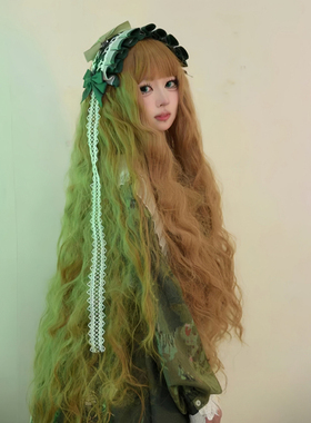 纤韵1米m超长卷发棕黄色假发全头套女lolita洛丽塔水波纹影楼毛娘