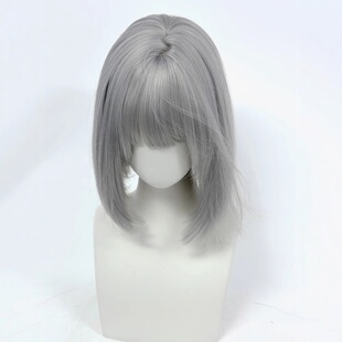 纤韵佳人假发女银灰色30cm短发时尚自然波波头甜美jk少萝全头套式