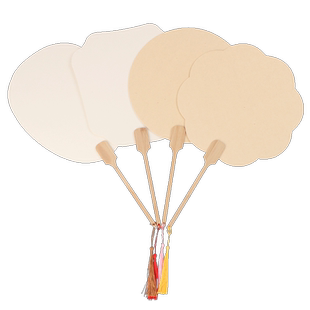 加厚宣纸团扇空白扇面漆扇手绘古风扇子diy材料包书法儿童绘画