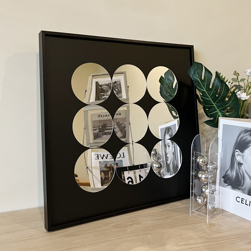 北欧ins风镜子画中古复古装饰画黑白小众艺术挂画客厅沙发墙摆画,家居饰品,现代装饰画,淘宝优惠券,粉丝福利购,淘宝优惠卷