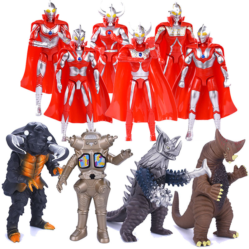 锦江泰罗奥特曼怪兽儿童益智玩具奥特之父初代带披风赛文关节可动