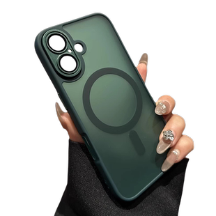肤感磨砂适用苹果17promax手机壳iphone17新款16promax带镜头膜15苍岭绿Air高级14全包13硬Magsafe磁吸保护套