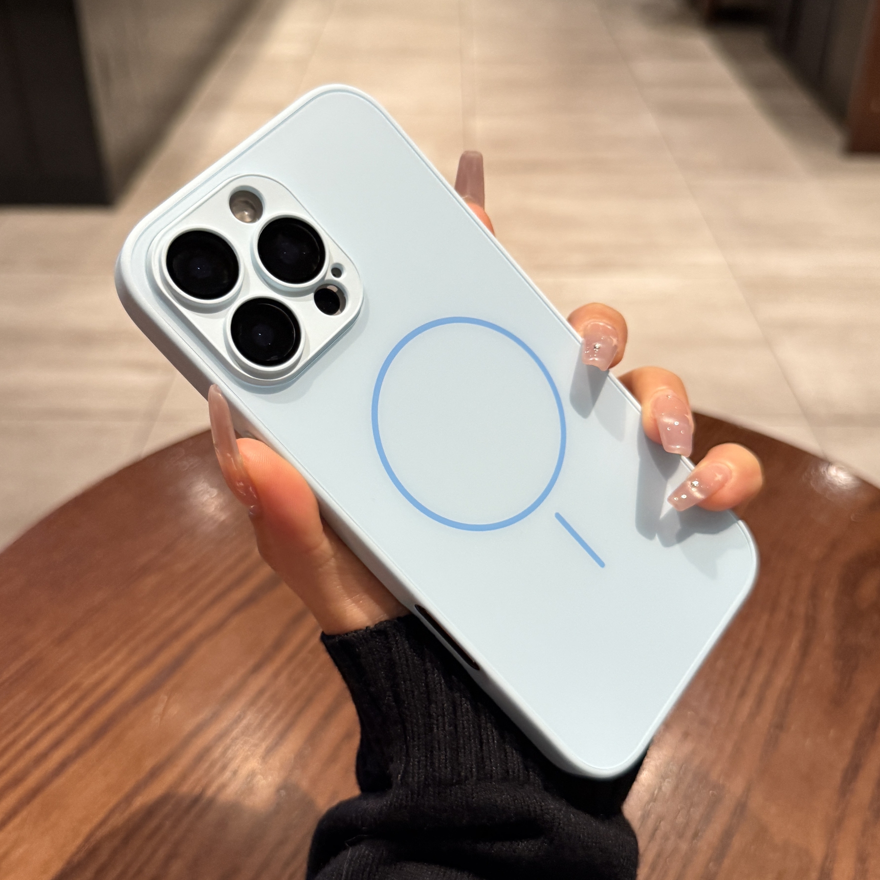 防指纹磨砂适用苹果16promax手机壳iphone15新款细圈14pro带镜头膜12远峰蓝plus高级13全包Magsafe磁吸保护套
