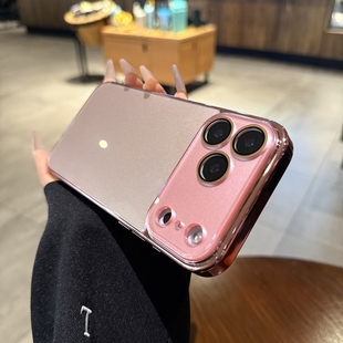 适用iPhone17promax手机壳苹果17pro玻璃壳新款16全包带镜头膜15pro电镀玫瑰金14网红女13PM小众高级12保护套