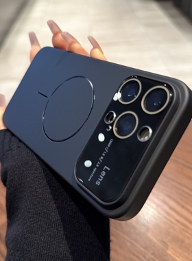 MagSafe细圈磁吸适用iphone17手机壳Air苹果16promax大视窗镜头膜全包15新款磨砂黑色11高级感12保护套14plus