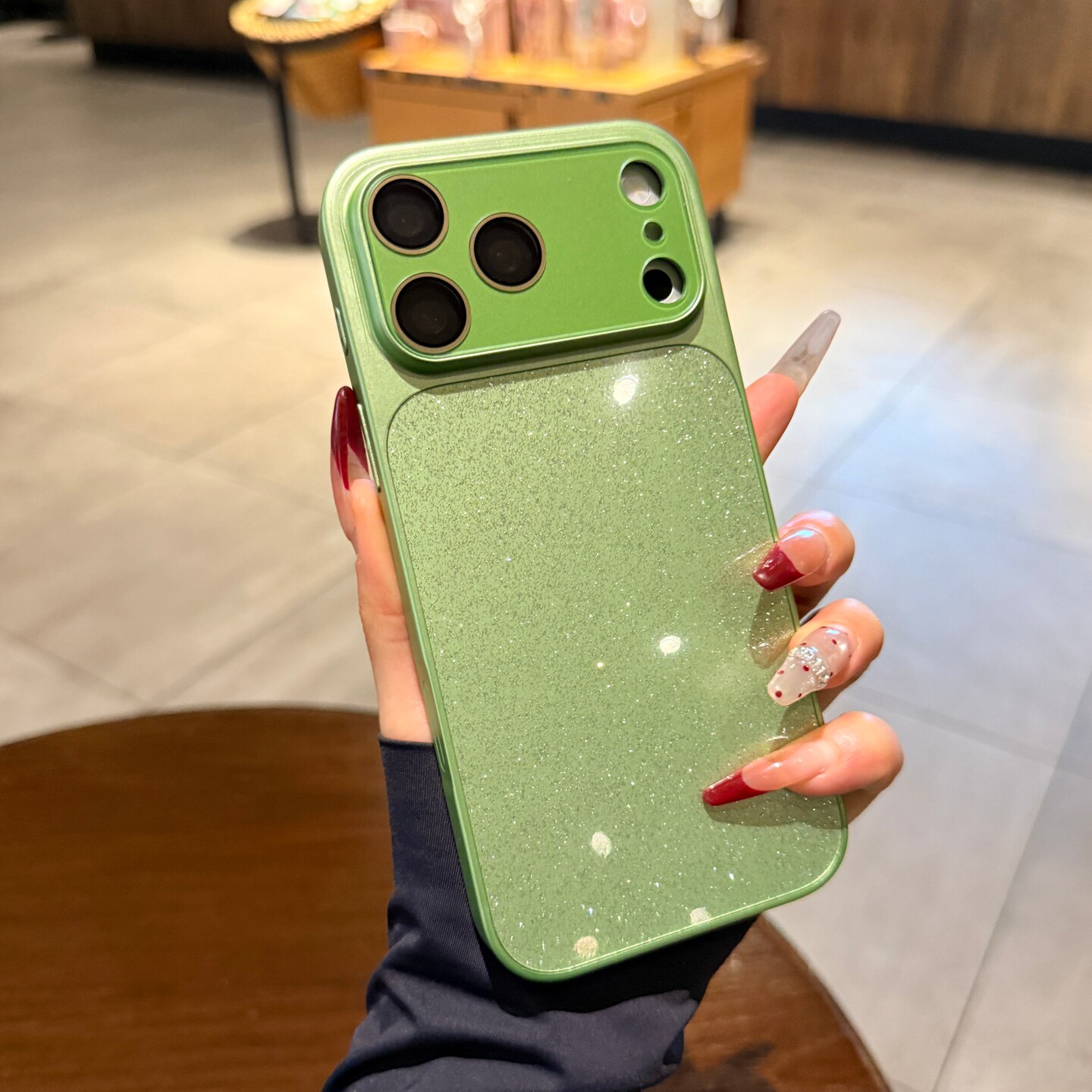 适用iphone17苹果17promax手机壳16Pro新款绿色闪粉15ProMax秒变17大视窗14高级感轻奢女13保护套独特超好看