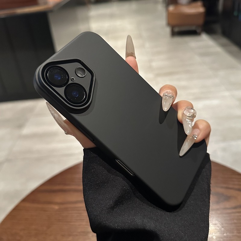 适用苹果16promax手机壳iphone15pro新款黑色磨砂14镜头膜全包13pro防摔套男女12PM创意高端11超薄硬外壳plus