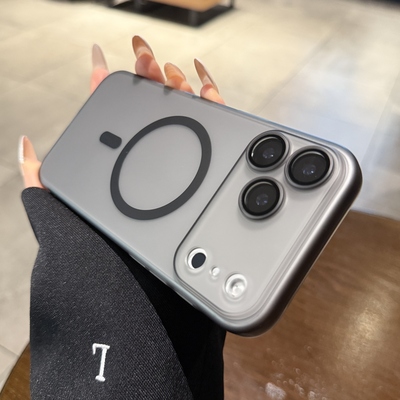 雾面透明磨砂黑全包防指纹磁吸壳