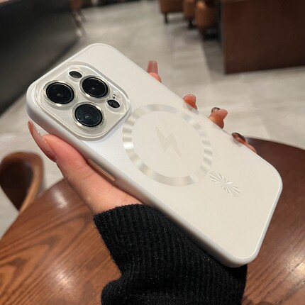 适用iPhone17磁吸手机壳Air苹果17Promax新款16promax保护套magsafe无线充电15白色14Plus磨砂玻璃全包镜头13