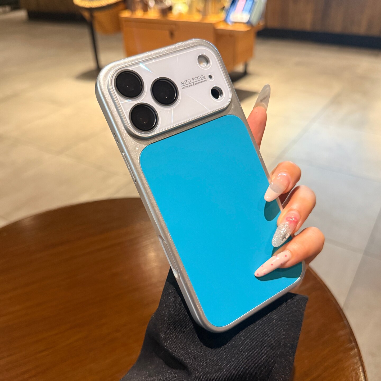 极光镭射大视窗秒变17适用苹果17promax手机壳iphone16pro素皮纹新款海蓝色15镜头膜全包14情侣13保护套高级