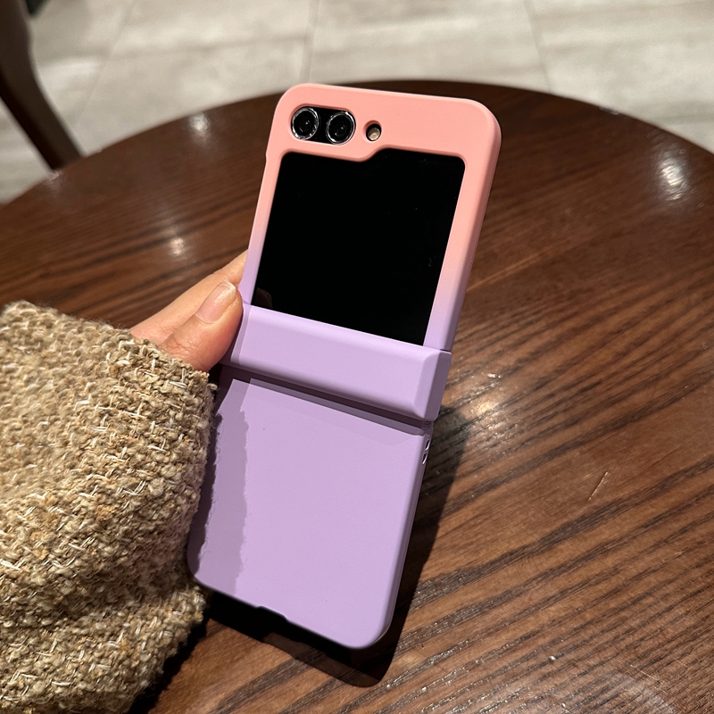 轻奢粉紫渐变色适用三星zflip5手机壳新款磨砂GalaxyZFlip4折叠屏zflip3女款Samsung翻盖全包Flip4折叠保护套