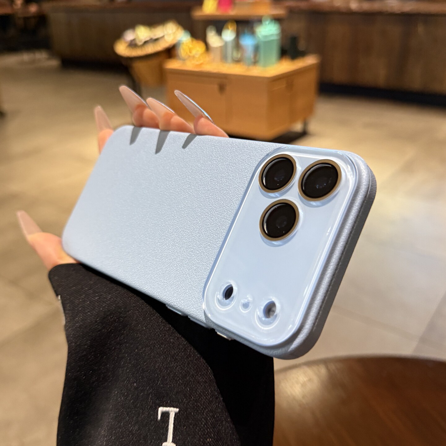 适用iphone17/17pro手机壳Air苹果16promax新款天蓝色荔枝纹15pro镜头膜全包14plus高级感13保护套12硬壳11男