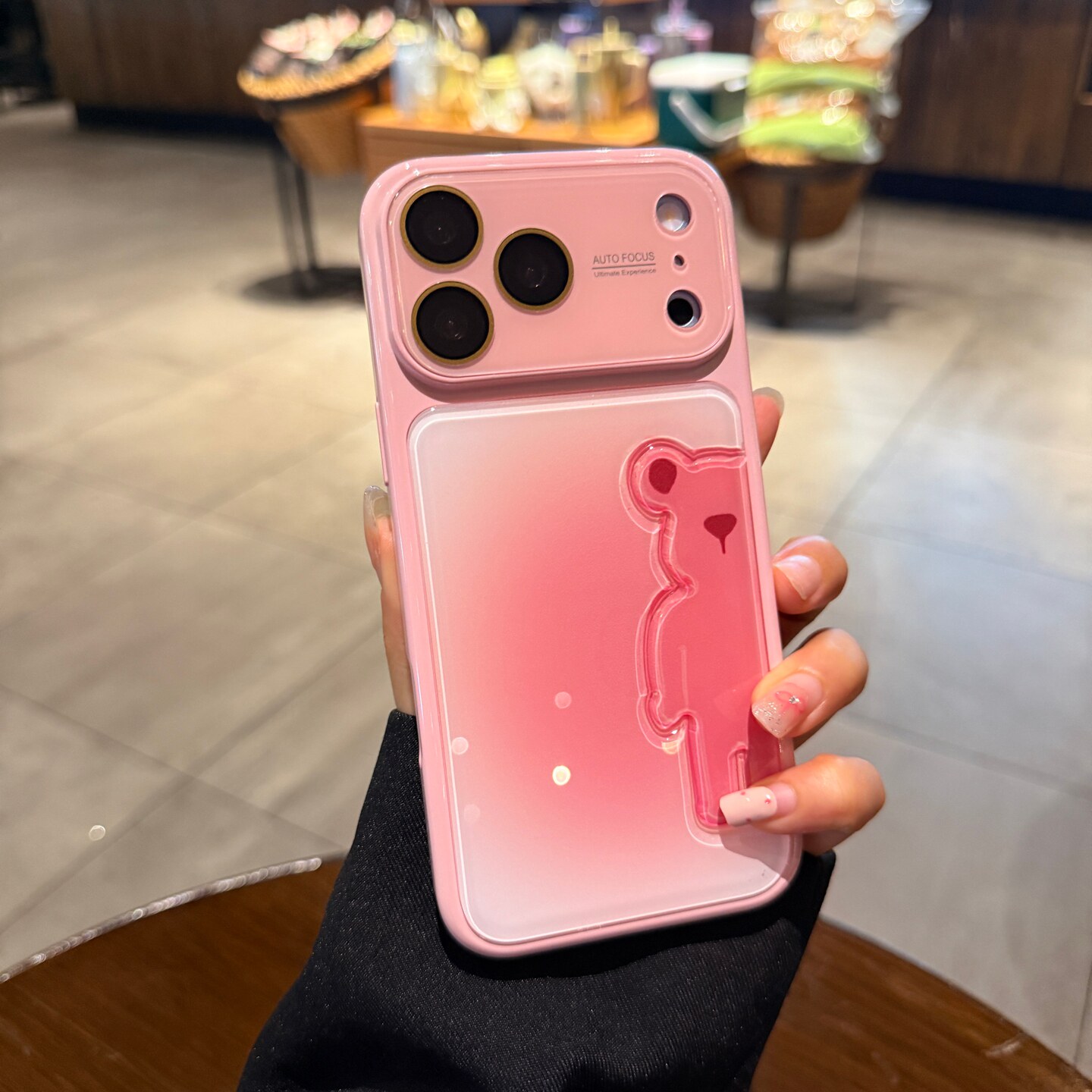 少女粉立体暴力熊适用苹果17promax手机壳iPhone16pro新款晕染渐变色15大视窗全包14潮牌高级13p保护套巨好看