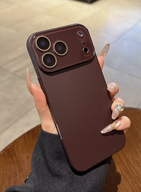 适用iphone17手机壳苹果17promax酒红色肤感磨砂17Air硬壳15情侣16pro新款14女12镜头膜全包plus防摔13保护套