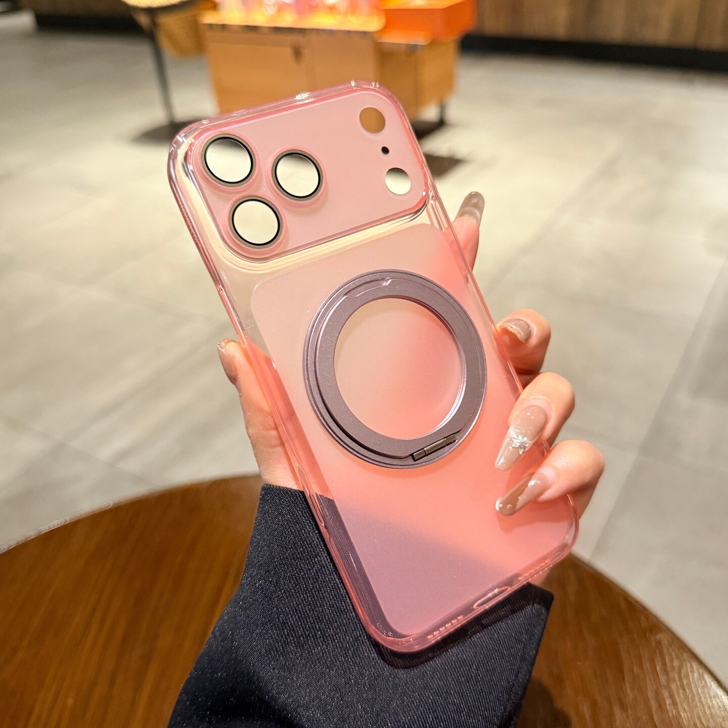 德国拜耳硅胶适用苹果17promax手机壳磁吸旋转支架iphone16新款透明粉色15pro秒变大视窗14镜头全包13保护套