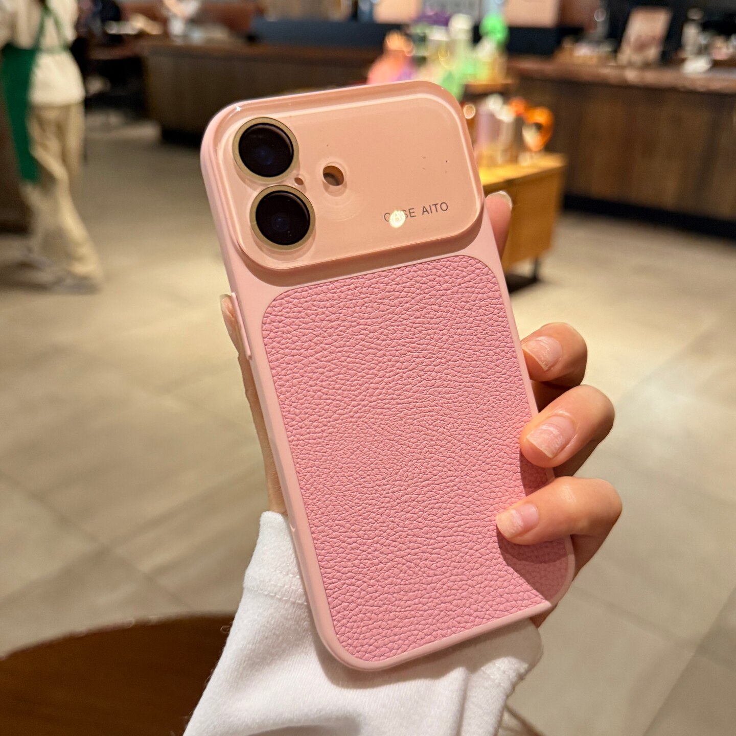硅胶软边适用iphone17/17promax手机壳苹果16pro秒变大视窗15新款粉色荔枝纹素皮14PM全包镜头膜保护套高级女