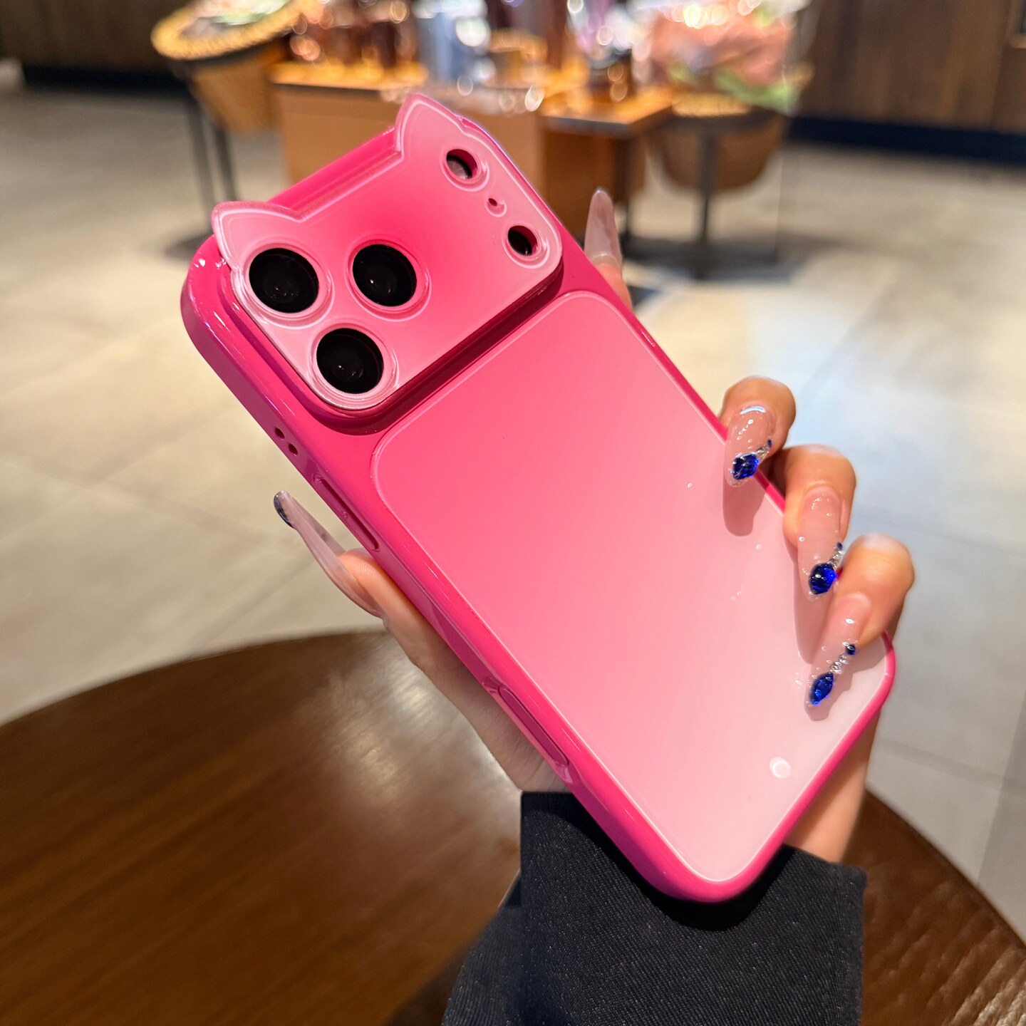 猫耳朵秒变大视窗适用iPhone18promax手机壳苹果17pro高级感ins新款16pm玫粉色渐变15女13巨好看14保护套可爱