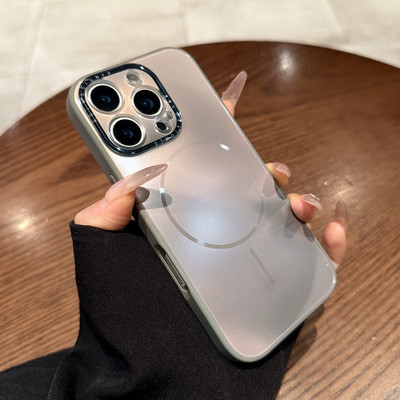 晕染渐变适用苹果17promax手机壳16pro磁吸iphone17新款Air钛灰色15全包防摔12高级13磨砂Magsaf保护套14plus