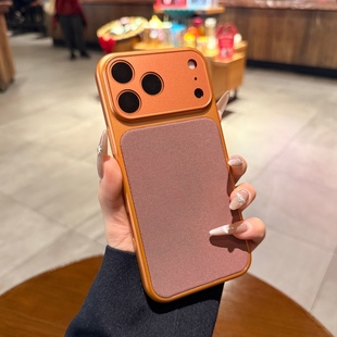 官方同款编织纹适用苹果17promax磁吸手机壳iphone16pro新款橙色Air秒变大视窗15全包镜头膜13高级感12保护套