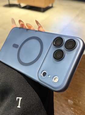 适用iPhone17手机壳17pro苹果17Air磁吸充电16promax新款15镜头全包13深蓝色透明磨砂14plus超薄12PM保护套男