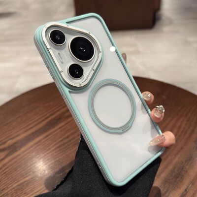 超薄磁吸无线充电适用华为pura70手机壳Mate60pro新款透明p70 pro+简约薄荷绿pura70ultra纯色防摔保护套男女