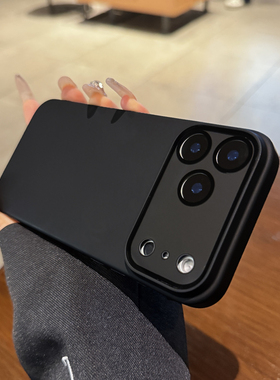 适用iphone17苹果17pro手机壳Air新款黑武士磨砂16promax镜头膜全包15超火13情侣14好看plus高级12纯色保护套