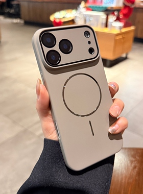 适用iPhone17手机壳苹果17promax新款Magsafe磁吸16pro细圈13磨砂14高级15p钛灰色17Air全包镜头膜12保护套男