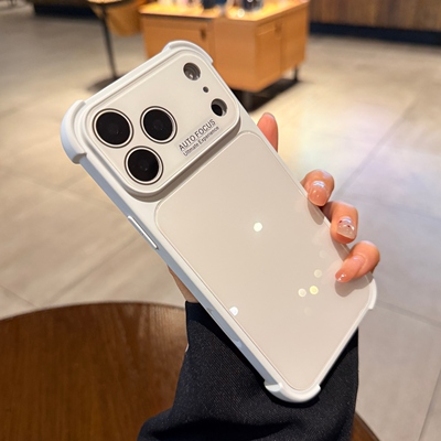 四角防摔适用iPhone17手机壳苹果17promax新款珍珠白色16pro情侣15大视窗玻璃镜头膜14高级感13PM全包保护套