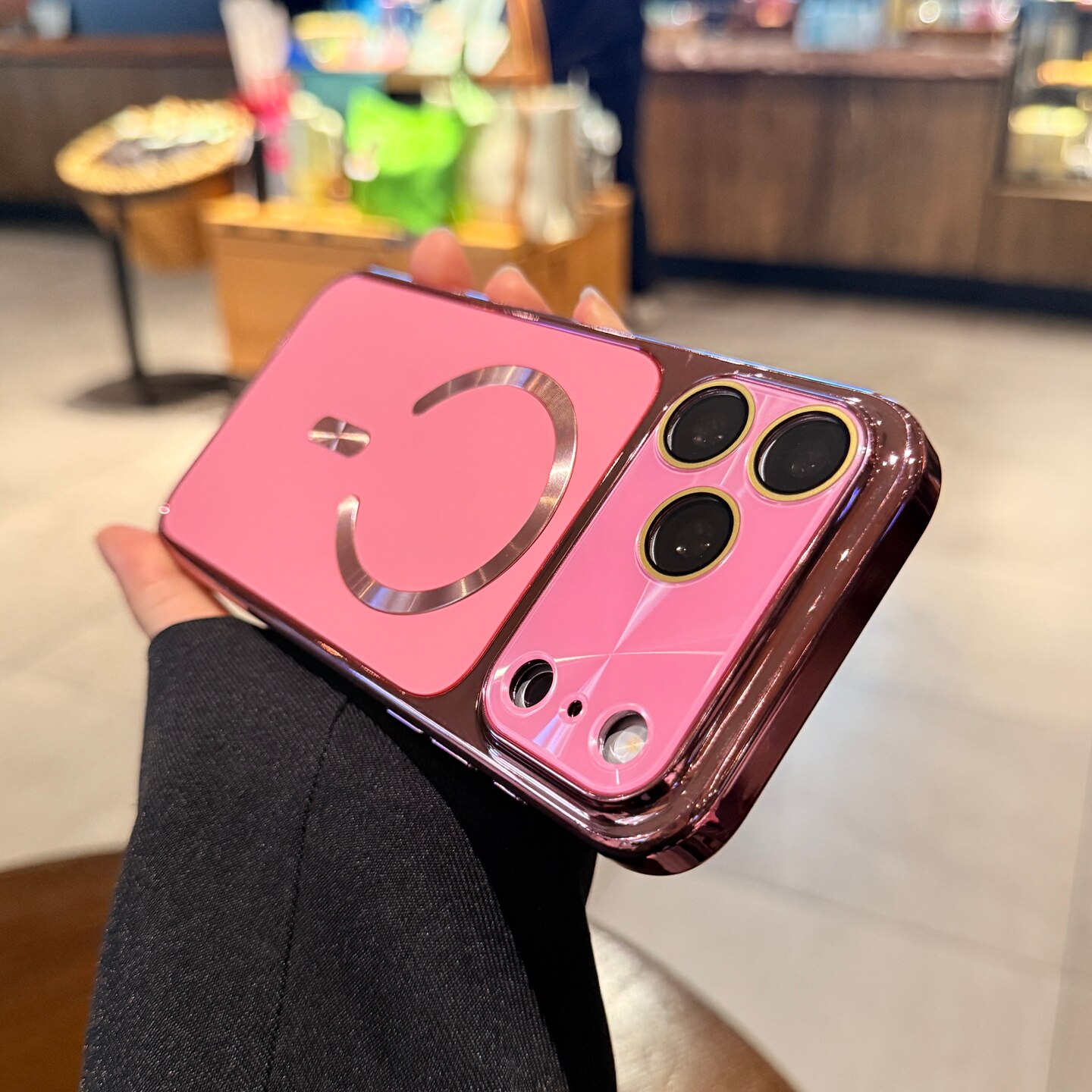 适用苹果17promax磁吸手机壳iphone16pro新款玫粉色15极光镭射大视窗14镜头膜全包12高级感轻奢电镀13保护套