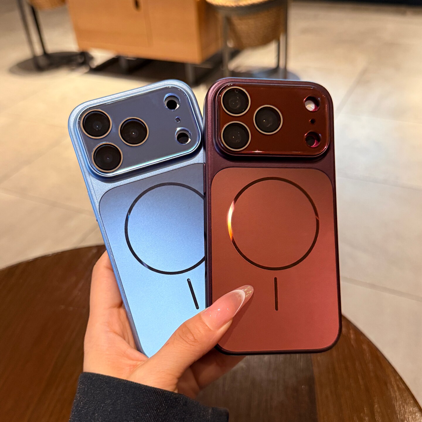 肤感流光磨砂适用苹果18promax手机壳iPhone17磁吸新款16pro高级感勃艮第酒红色15冰川蓝14P情侣13全包保护套