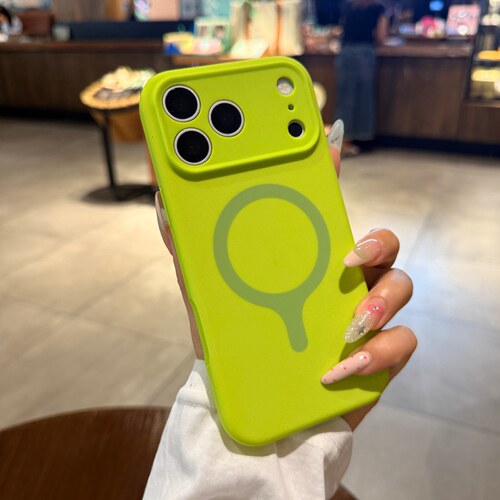液态硅胶球拍圈磁吸适用iPhone17苹果17promax手机壳16Pro多巴胺ins新款牛油果绿色PM镜头全包保护套情侣高级