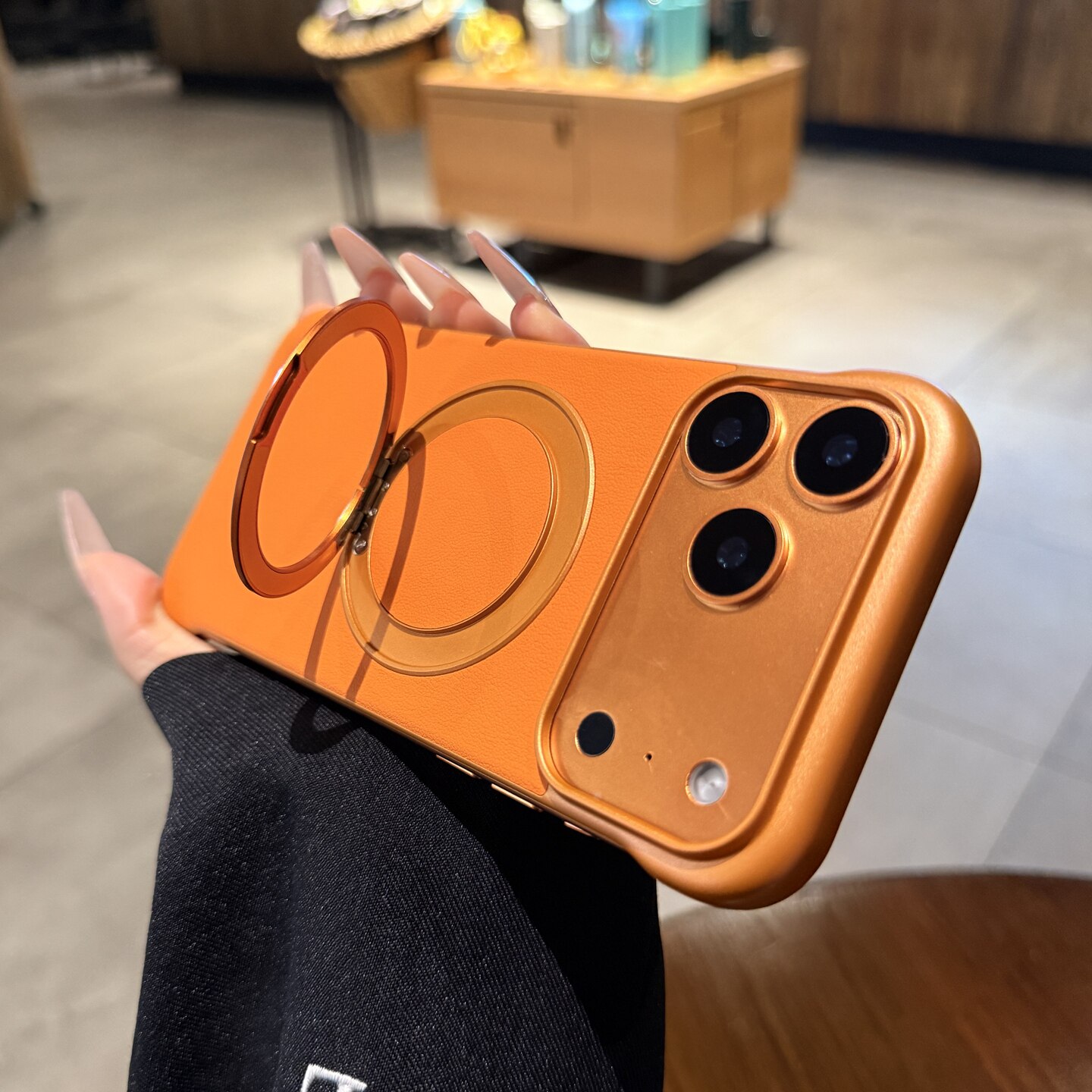 磁吸支点壳适用苹果17手机壳iphone17pro新款星宇橙色16promax带支架15超薄无边框14plus高级air皮纹13保护套