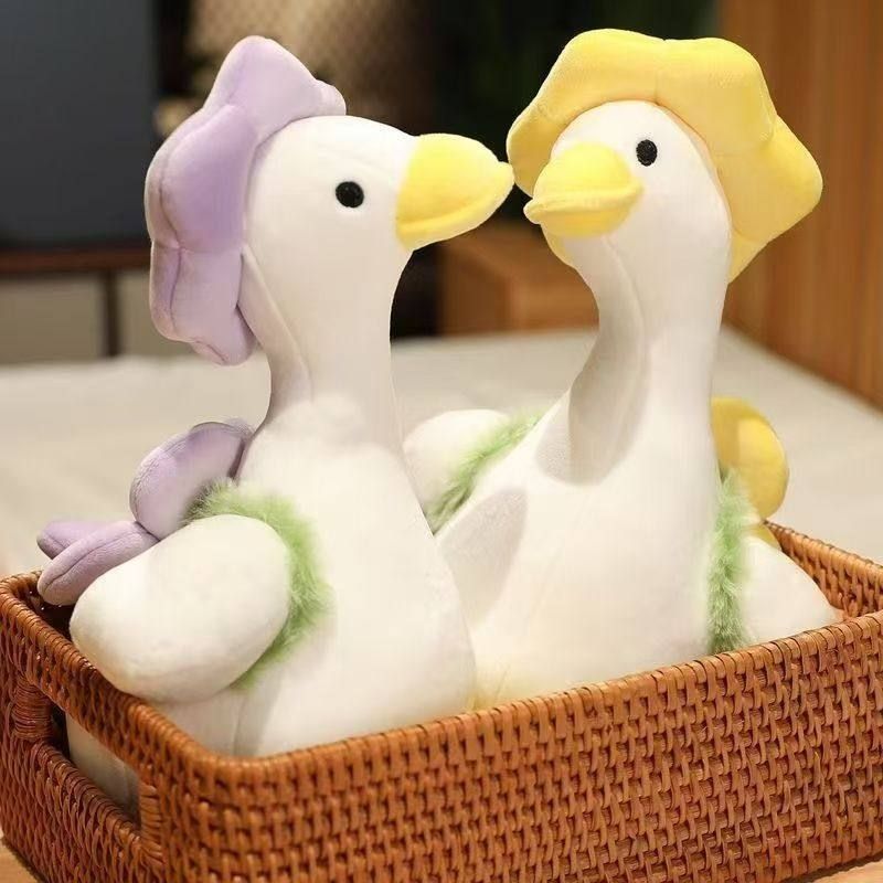 花花鸭可爱小鸭子白鹅公仔鸭子毛绒玩具超软娃娃儿童玩偶布偶生日