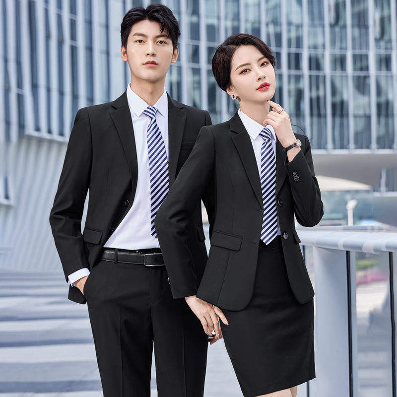 男女同款教师套装商务职业正装通勤西服伴郎服银行地产工作服常规