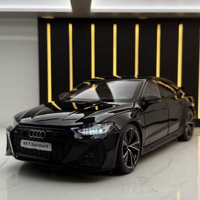 新款 铠威合金1比18奥迪RS7跑车遥控钥匙带声光玩具车模型摆件