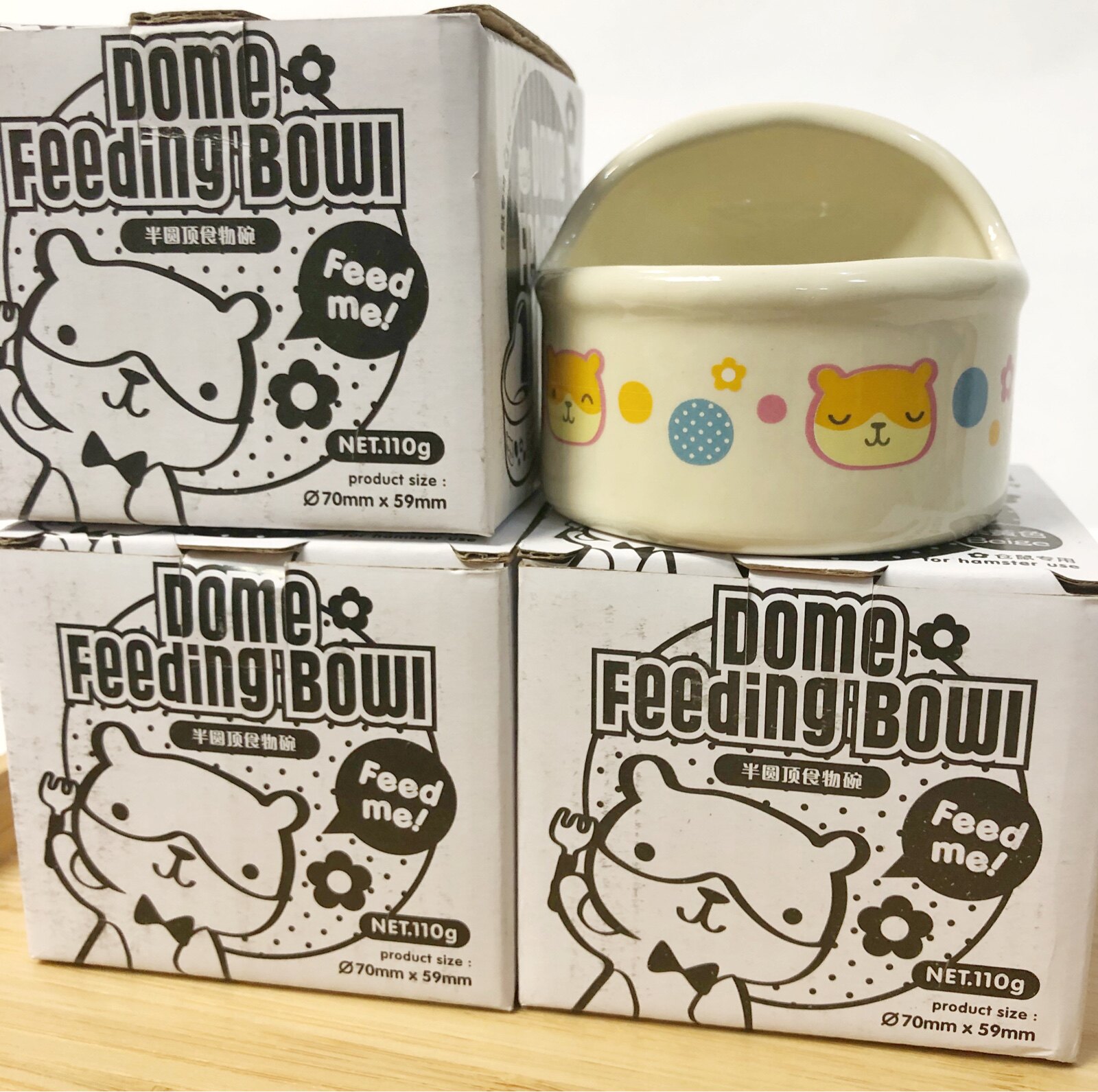 JOLLY 仓鼠食盆 半圆顶食物碗 米黄色 青绿色随机发 防尿仓鼠食碗