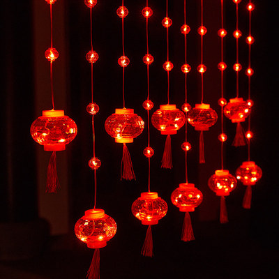 2026春节小灯笼led灯串新年装饰品挂件过年客厅走廊过道墙壁布置