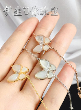 银镀金女款吊坠轻奢黄金锁骨链