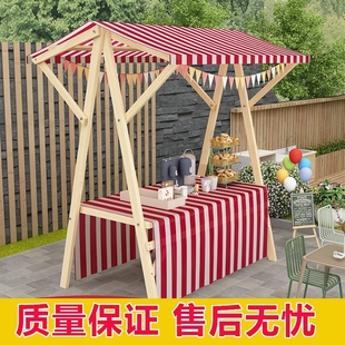 集市摊位架木制夜市定制小摊位商场小吃车移动花车折叠地摊车市集