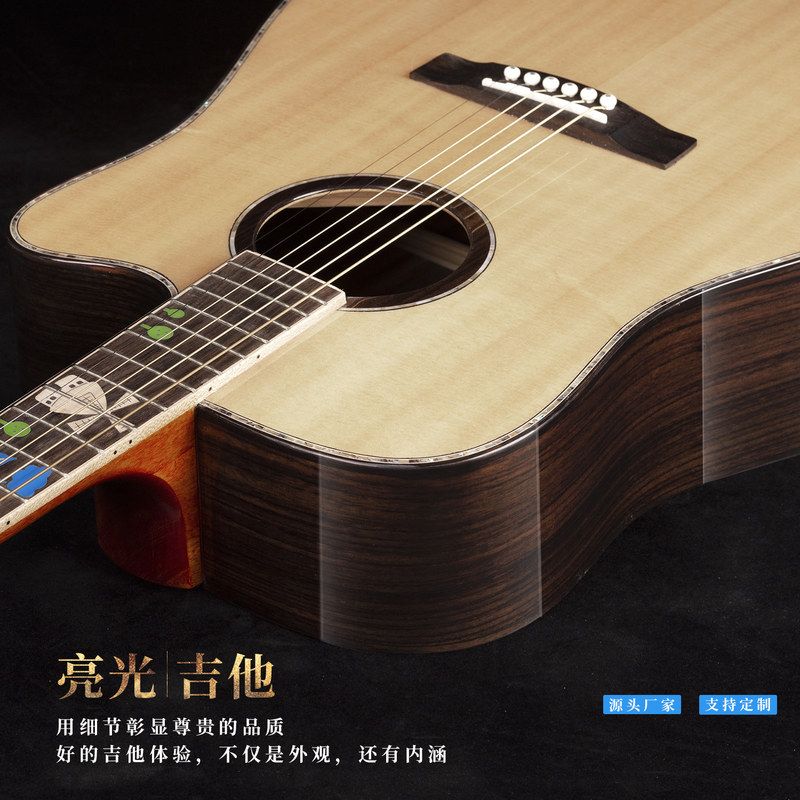 单板寸41涂鸦木民谣吉他jita指弹乐器guit吉他云杉亮光玫瑰演奏ar