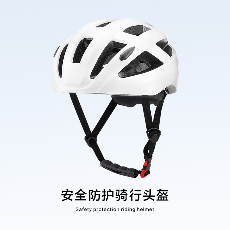 2024新款骑行自行车头盔带风镜夏天山地车安全帽带尾灯一体成型
