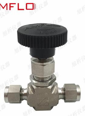 敦阳SS316不锈钢卡套针阀 AMFLO NV10气路管调节阀截止阀1/4英寸