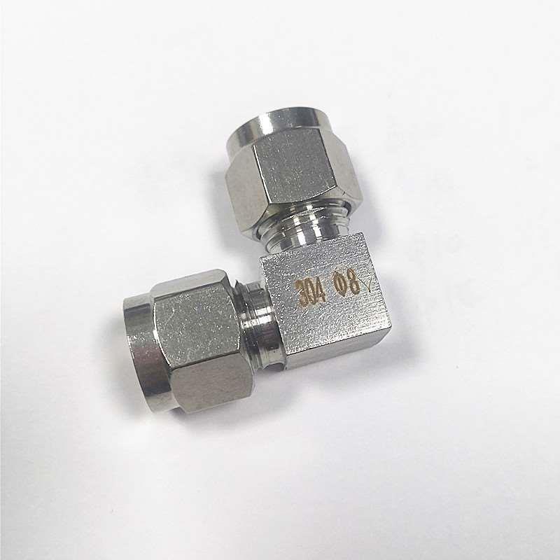 不锈钢304直角卡套 弯中连直通钢管硬管快速接头实验室接头3mm6 8