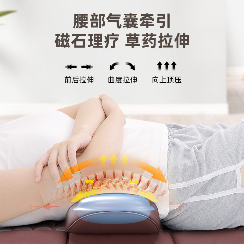 颈椎按摩器多功能床垫肩颈腰背腿足热敷靠垫枕按摩仪多功能按摩枕