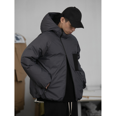 WTW90白鹅绒斜开襟短款羽绒服