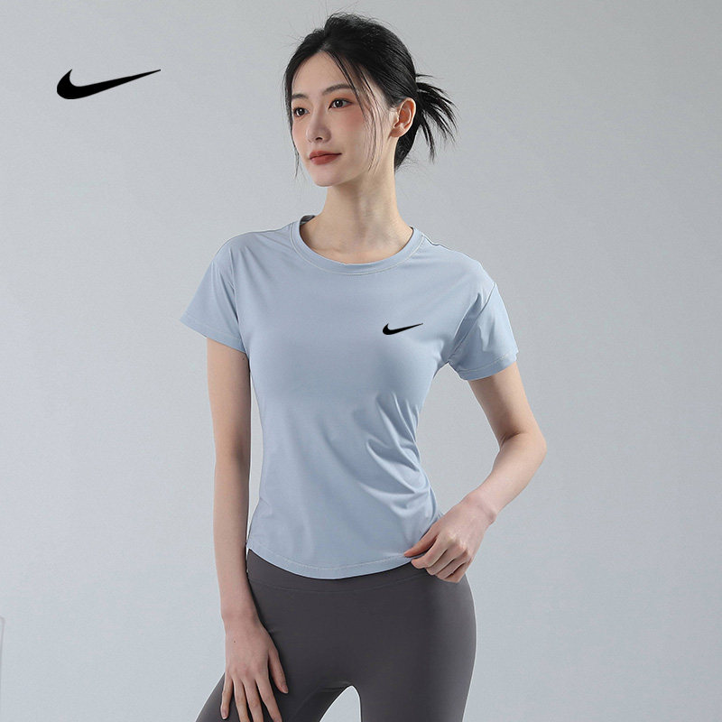 耐克NIKE运动短袖女训练T恤夏季速干紧身健身跑步显瘦瑜伽服上衣