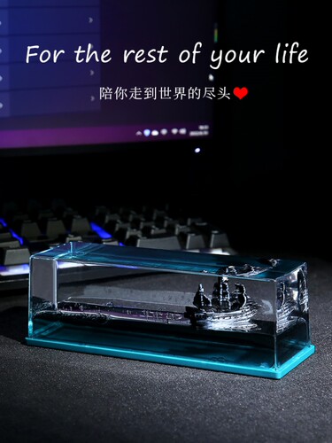 游轮流体漂流瓶桌面摆件永不沉没翻船泰坦尼克号邮轮男女生日礼物