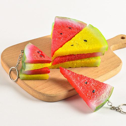 仿真水果摆盘西瓜片模型钥匙扣配件小学生书包挂件礼物摄影道具
