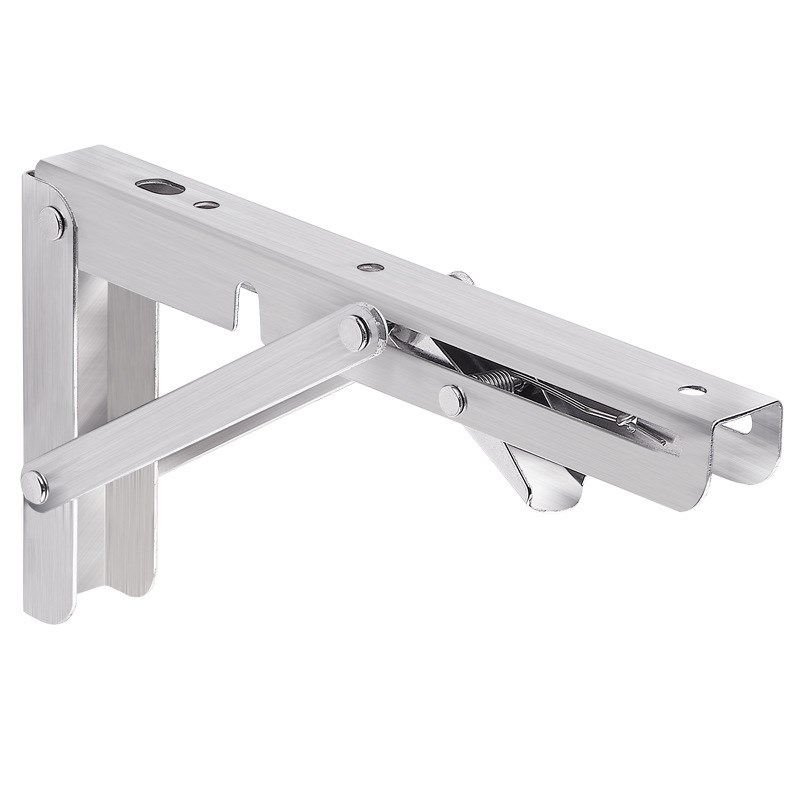 折叠304不锈钢三角支架墙上置物架活I动隔板伸缩层板支撑三脚托架